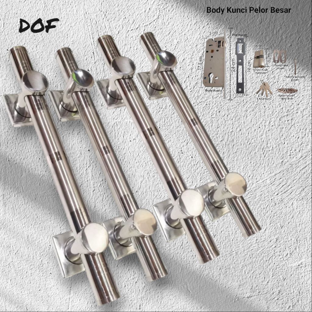 Handle pintu stainless 2 pintu/handle pintu kupu tarung/handle pintu rumah 2 pintu/handle pintu kama
