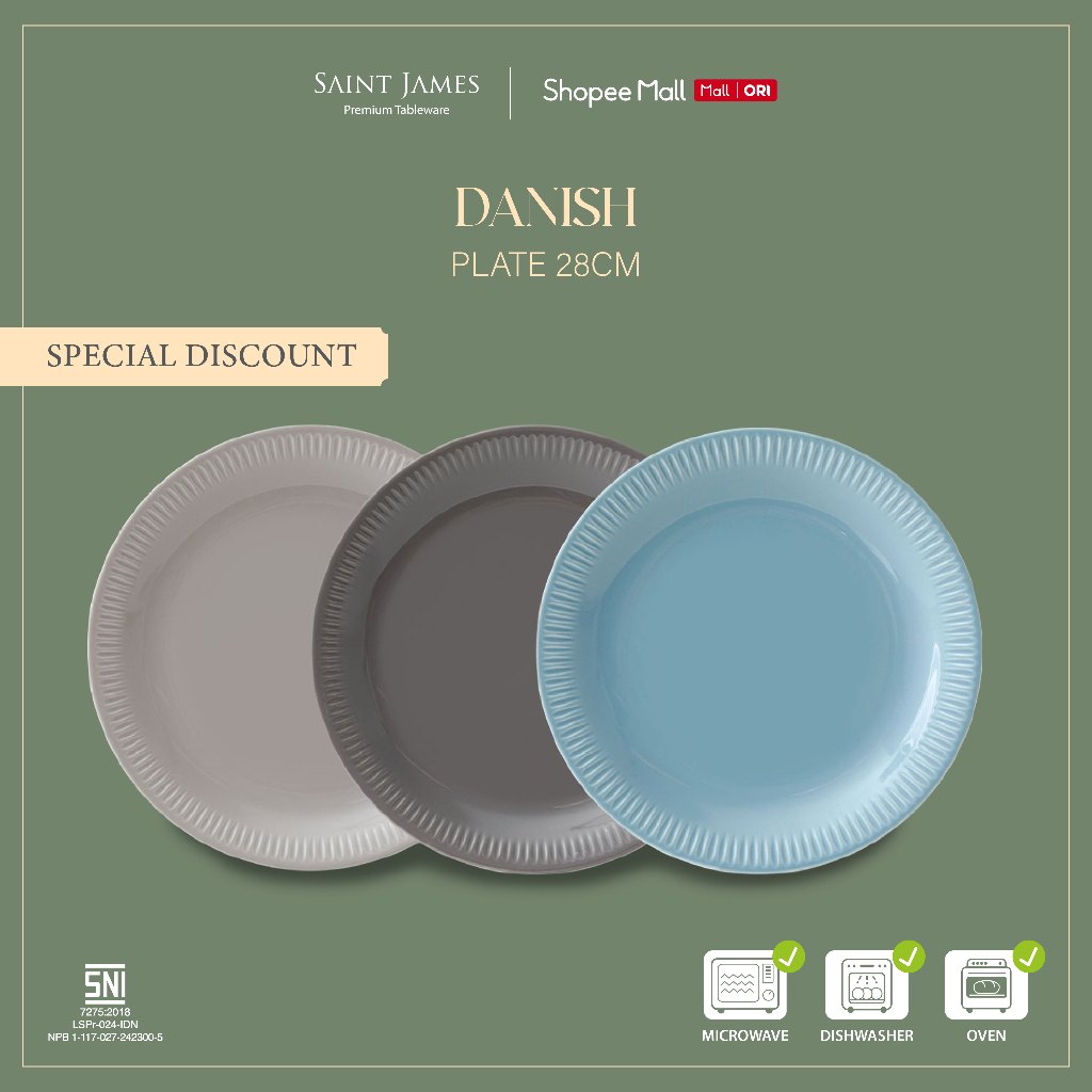 Saint James Danish 28cm Plate - Piring Makan