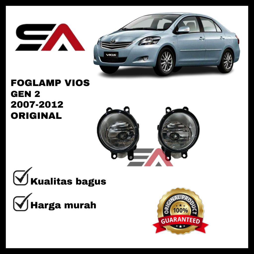 FOGLAMP ATAU LAMPU KABUT UNTUK MOBIL VIOS GEN2. 2007-2012 ORIGINAL