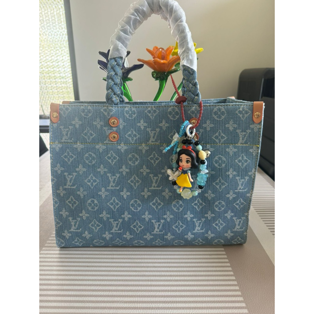 NEW LV Tote Denim Biru Muda
