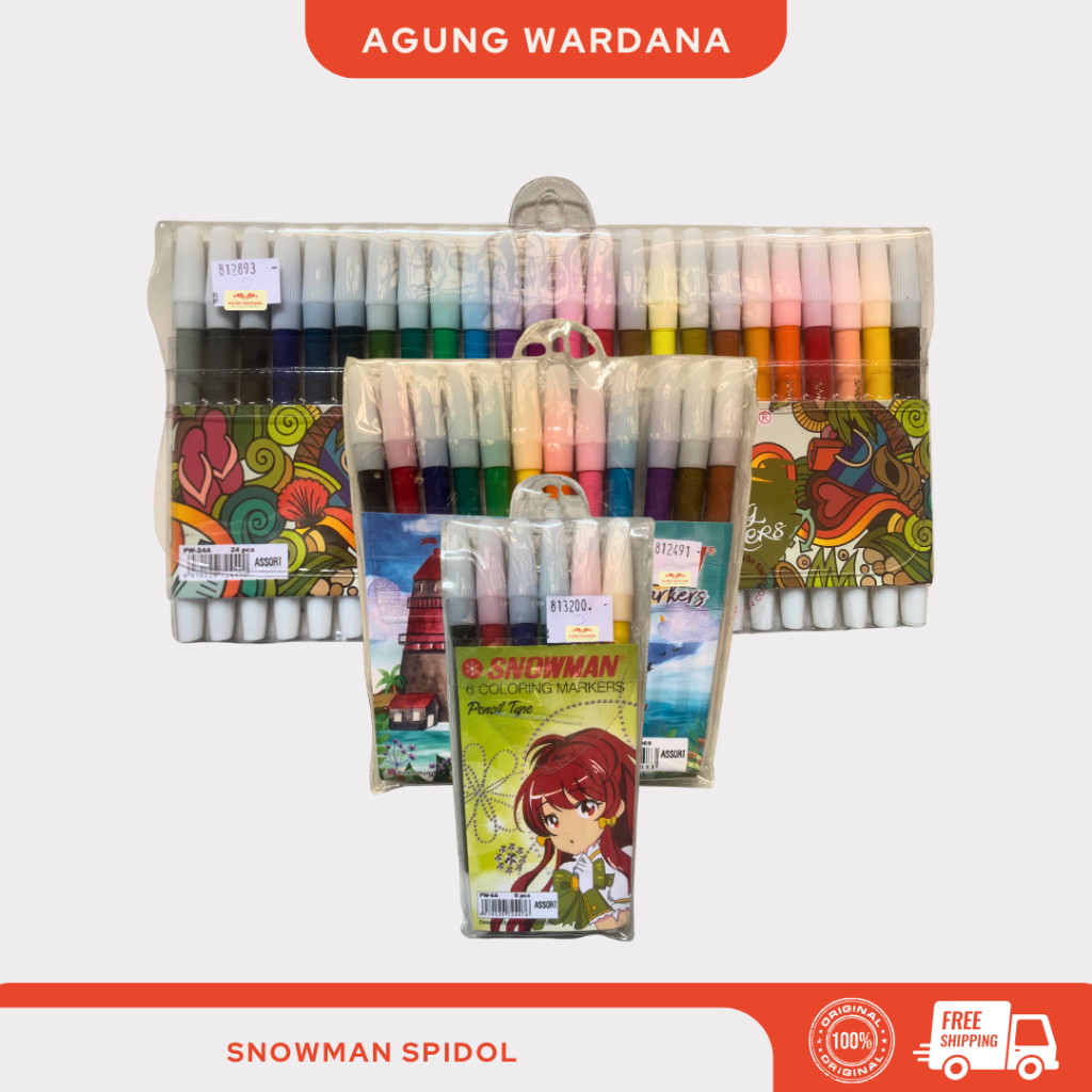 

SNOWMAN SPIDOL WARNA ISI 6/12/24 WARNA
