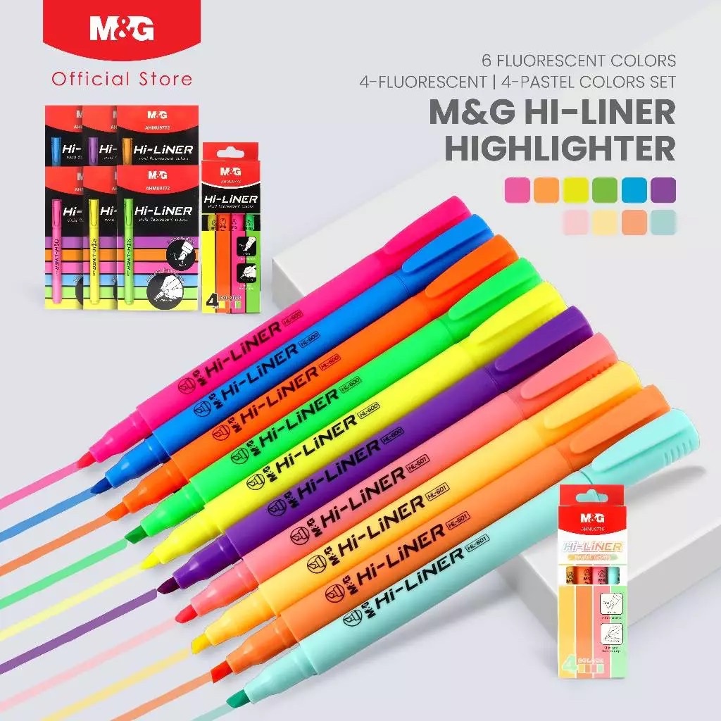 

M&G Highlighter Hi-Liner Fluorescent & Pastel AHMU9771 & AHMU9775