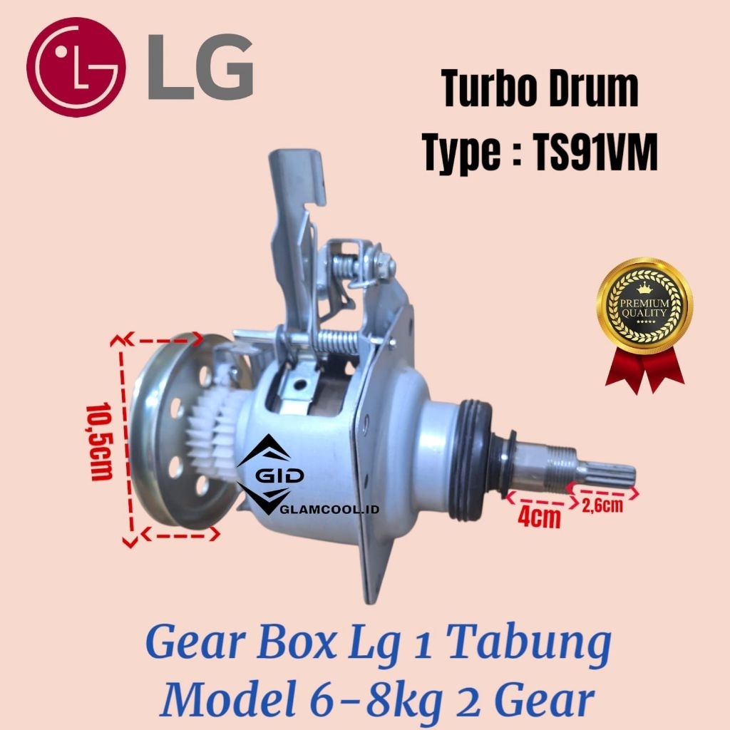 TS91VM GEARBOX MESIN CUCI LG 1 TABUNG 6-8KG TURBO