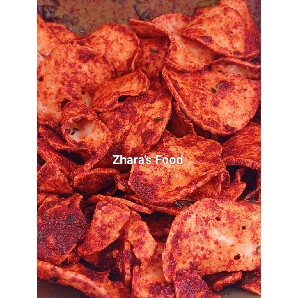 

Basreng koin pedas daun jeruk 500 gram - cemilan instan