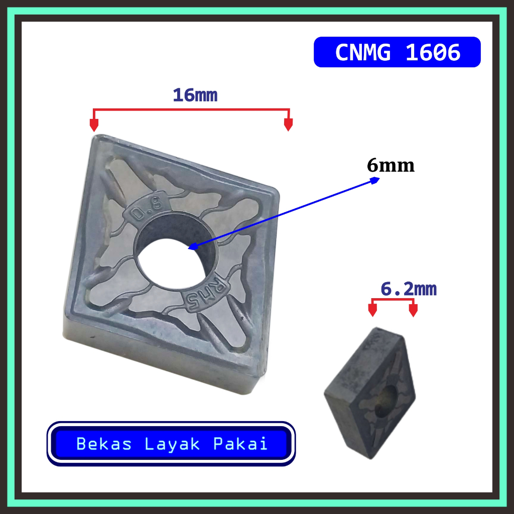 Insert CNMG 16 06 BEKAS Mata Bubut CNMG 16 Pisau Bubut Chip Bubut CNMG16 CNC Widia