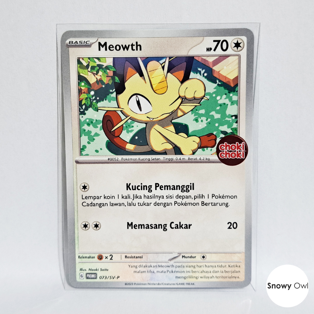 Meowth 073/SV-P Exclusive Choki Choki Stamp Promo Pokemon TCG Card Indonesia Original