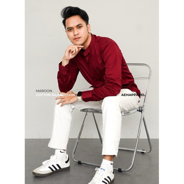 AEH KEMKO • MAROON • KEMEJA KOKO HABIB AHMAD ELHADAR • KEMEJA KOKO HABIB AEH • KEMEJA KRAH SHANGHAI