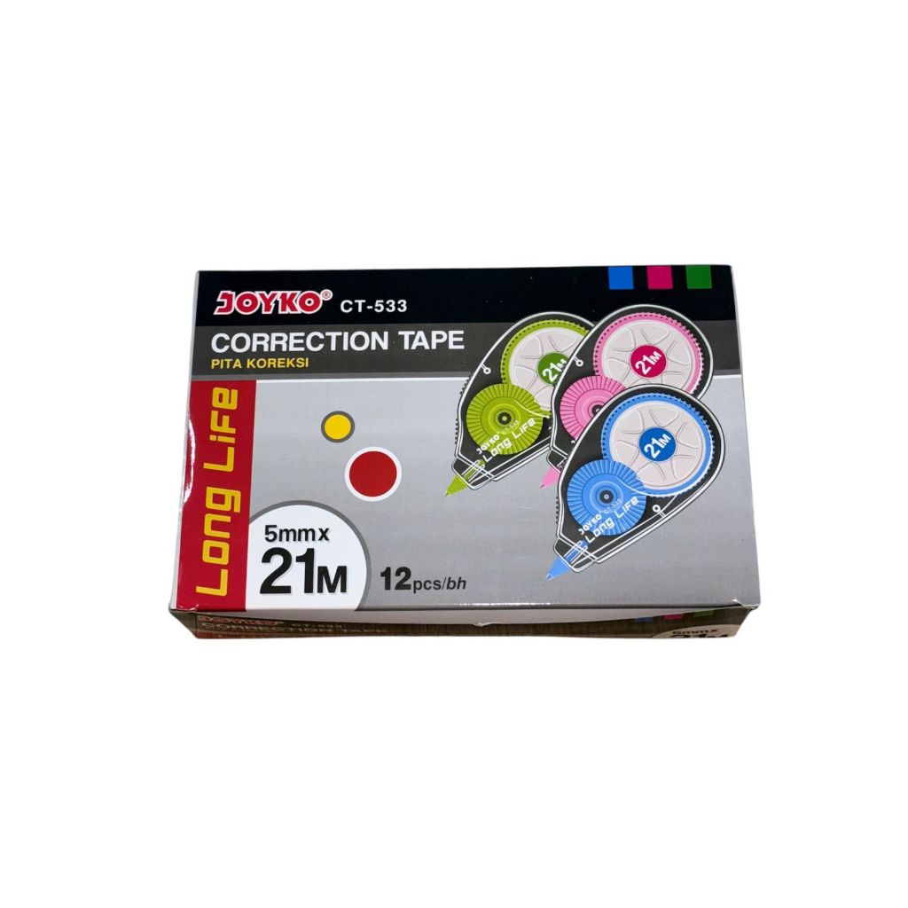 

Tipex Correction Pen Tape Kertas / Tip Ex Besar Joyko Correction Tape Joyko CT-533 - Harga Grosir Isi 1Pcs ECER