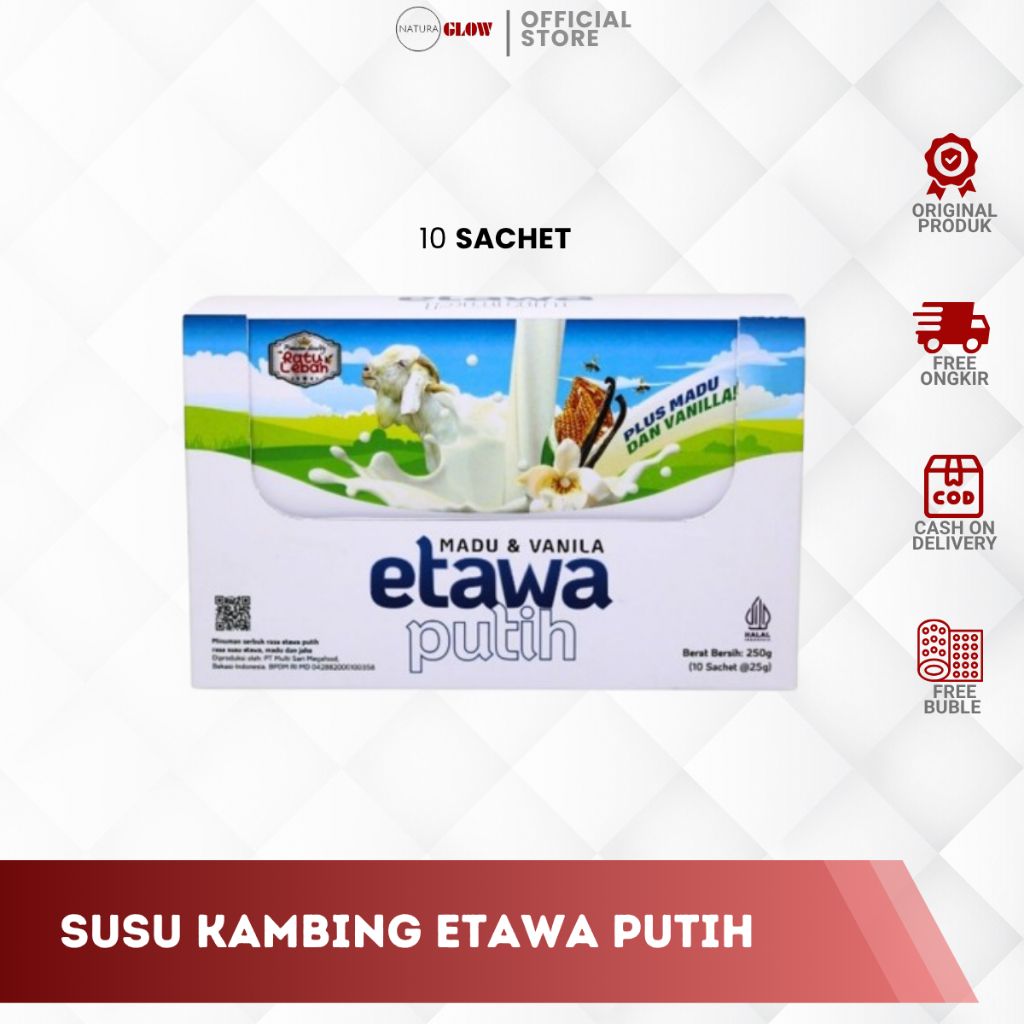 

SUSU KAMBING ETAWA PUTIH – madu & vanila | madu & jahe | susu kambing bubuk berkualitas | bantu pernapasan & pencernaan | rasa nikmat & menyehatkan | 100% original | bisa COD