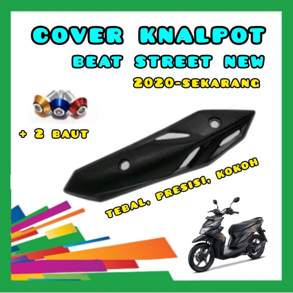 Tameng / Cover Tutup Knalpot Honda Beat fi 2020 Free Baut / Tameng Knalpot BEAT FI New Deluxe Led 20