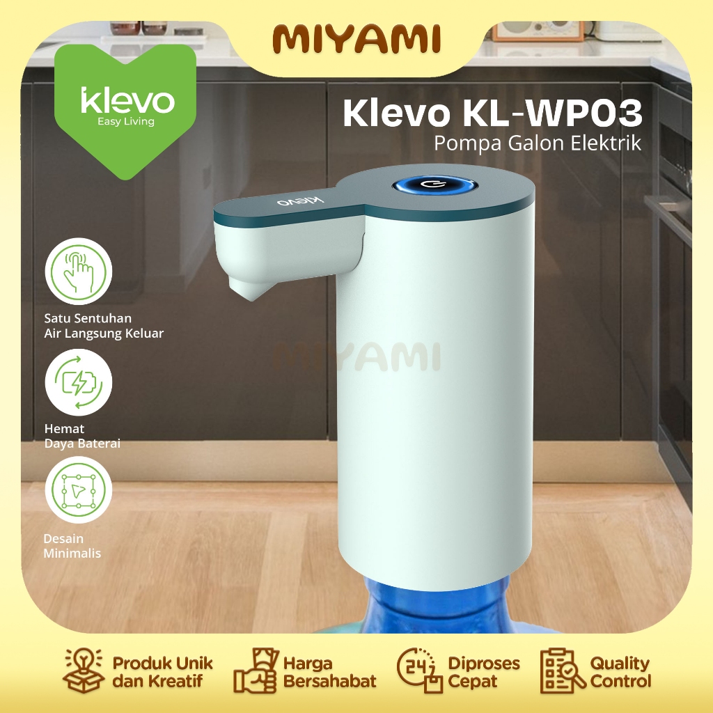 KLEVO KL-WP03 POMPA GALON ELECTRIC Rechargeable Type C Dispenser Air Minum USB Charge - MI