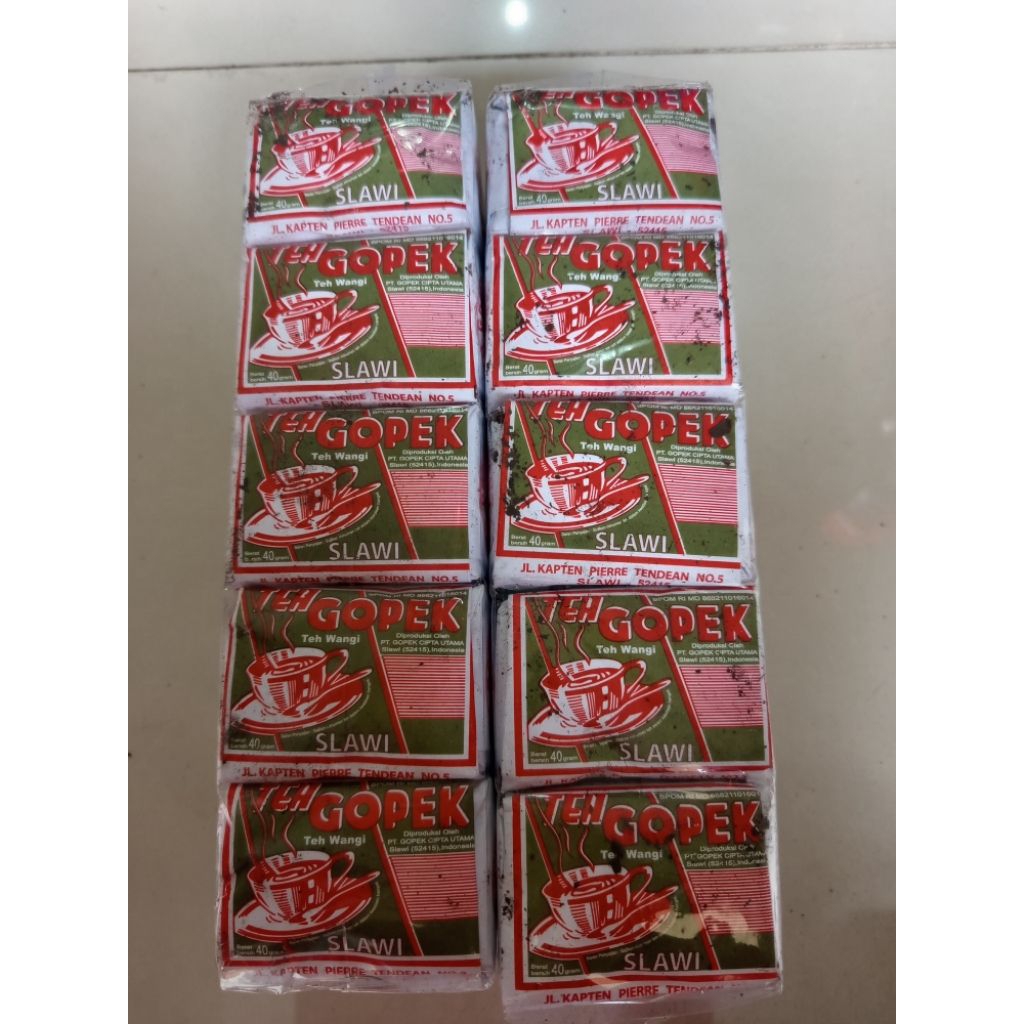 

Teh Gopek 40 gr ( 1 Slop Isi 10 Bungkus )