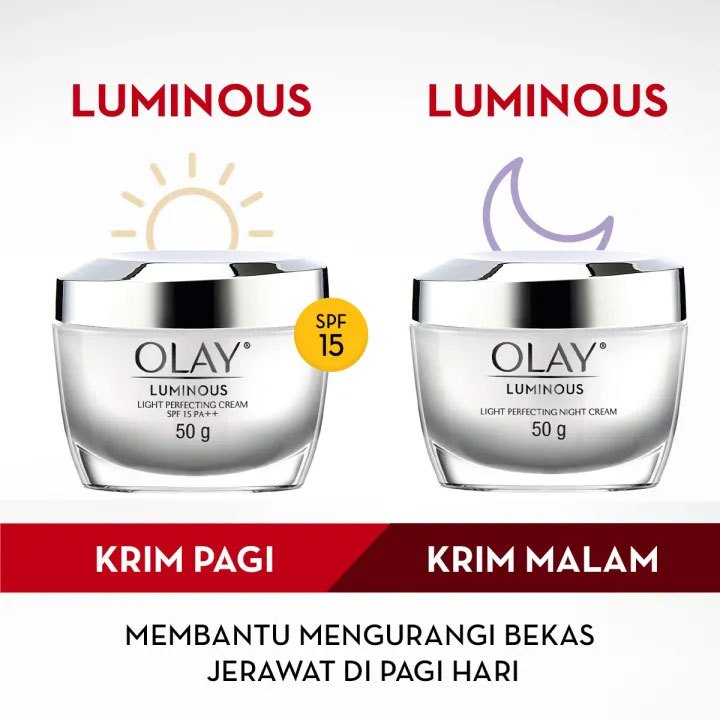 Olay Whitening Pencerah LUMINOUS Day Cream / Olay Luminous Night Cream 50g
