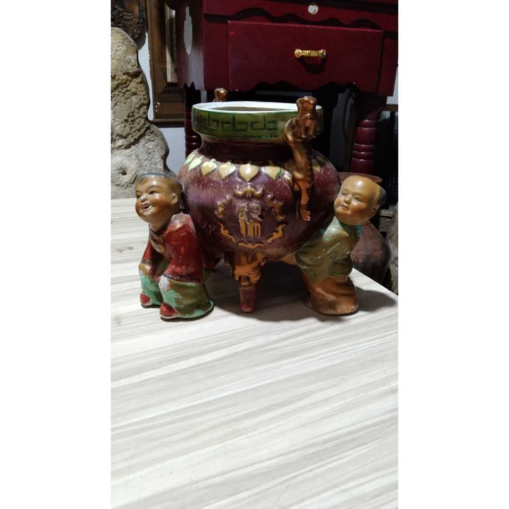 Tempat Dupa Keramik China Kuno Jadul Antik