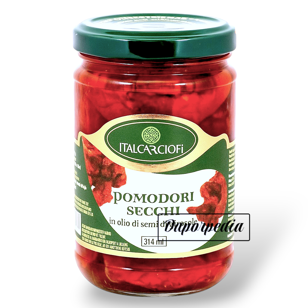 

Italcarciofi Pomodori Secchi 314ml – Tomat Kering dalam Minyak Biji Bunga Matahari Asli Italia