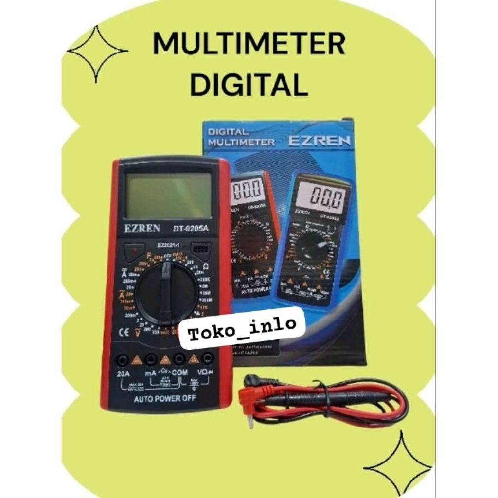 EZREN Multimeter Digital DT-9205A/Multimeter Digital/Multitester Digital