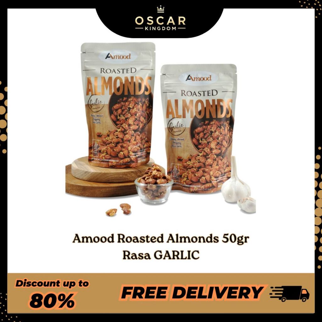 

Kacang Panggang Roasted Almond Amood Rasa Garlic 50gr HALAL BPOM