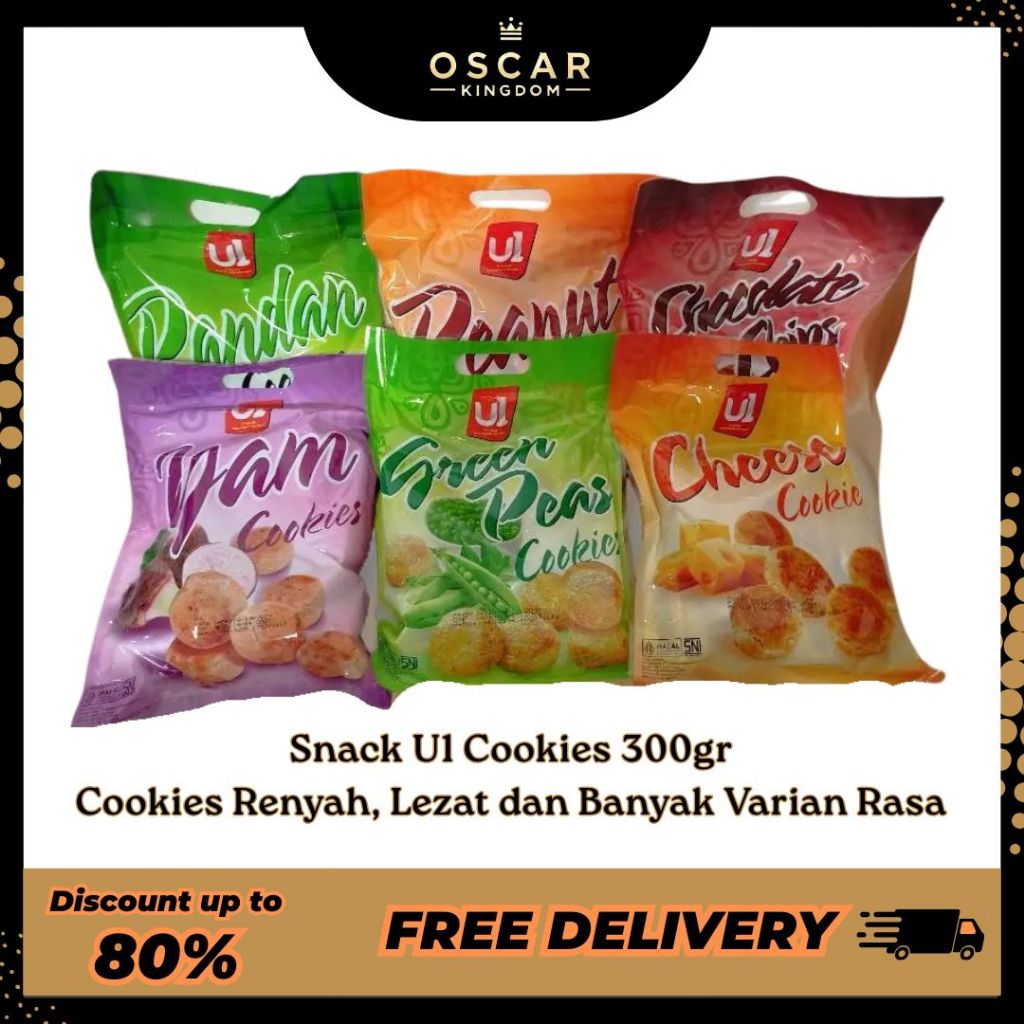 

Snack UI U1 Cookies 300gr Cemilan Nongkrong & Ngopi Banyak Rasa