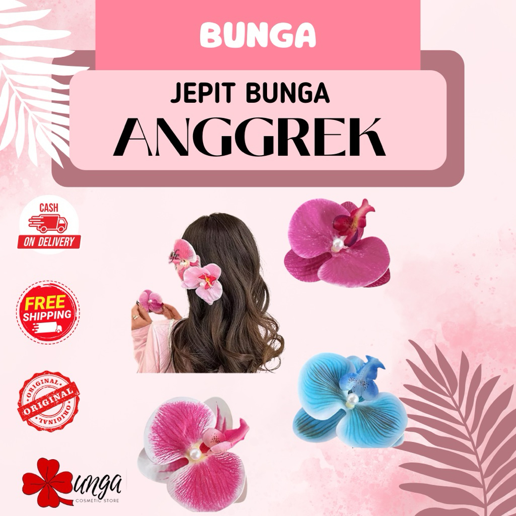BUNGA - Jepit Bunga Anggrek / Jepit Bunga / Jepit Anggrek / Jepit Bunga Anggrek Korea / Jedai Bunga 