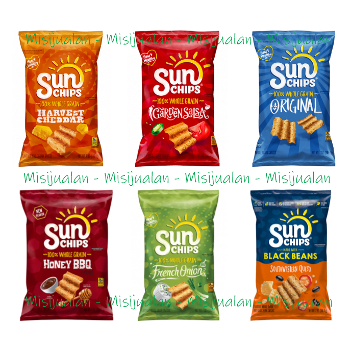 

Sunchips Whole Grain Chips 184g | Original Garden Salsa Harvest Cheddar Honey BBQ French Onion | Snack Import USA |