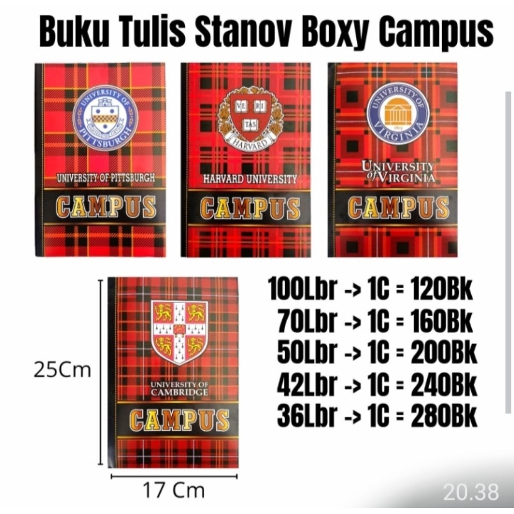

Buku tulis boxy stanov 36 lbr ( 10 pc) dan 50 lbr (10pc)