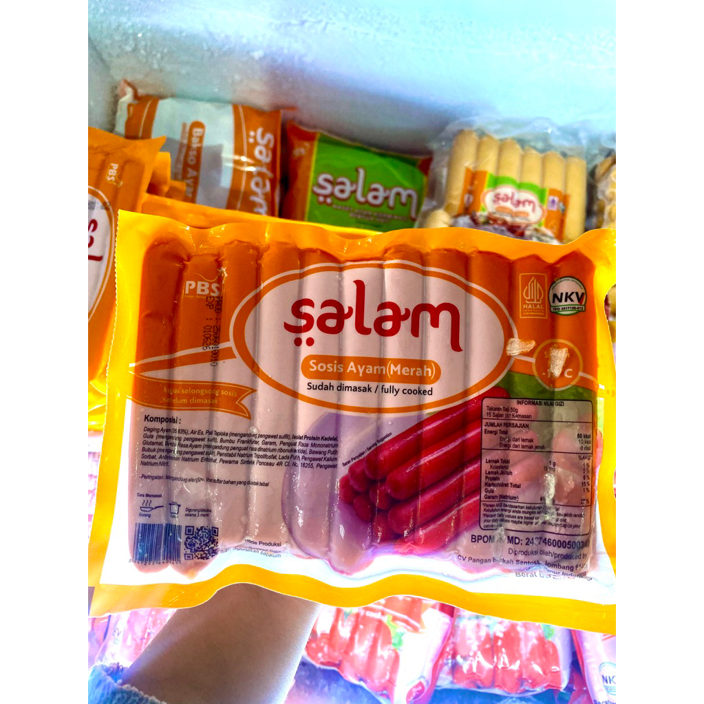 

SALAM Sosis Merah 750gr isi 32pcs / sosis ayam frozen