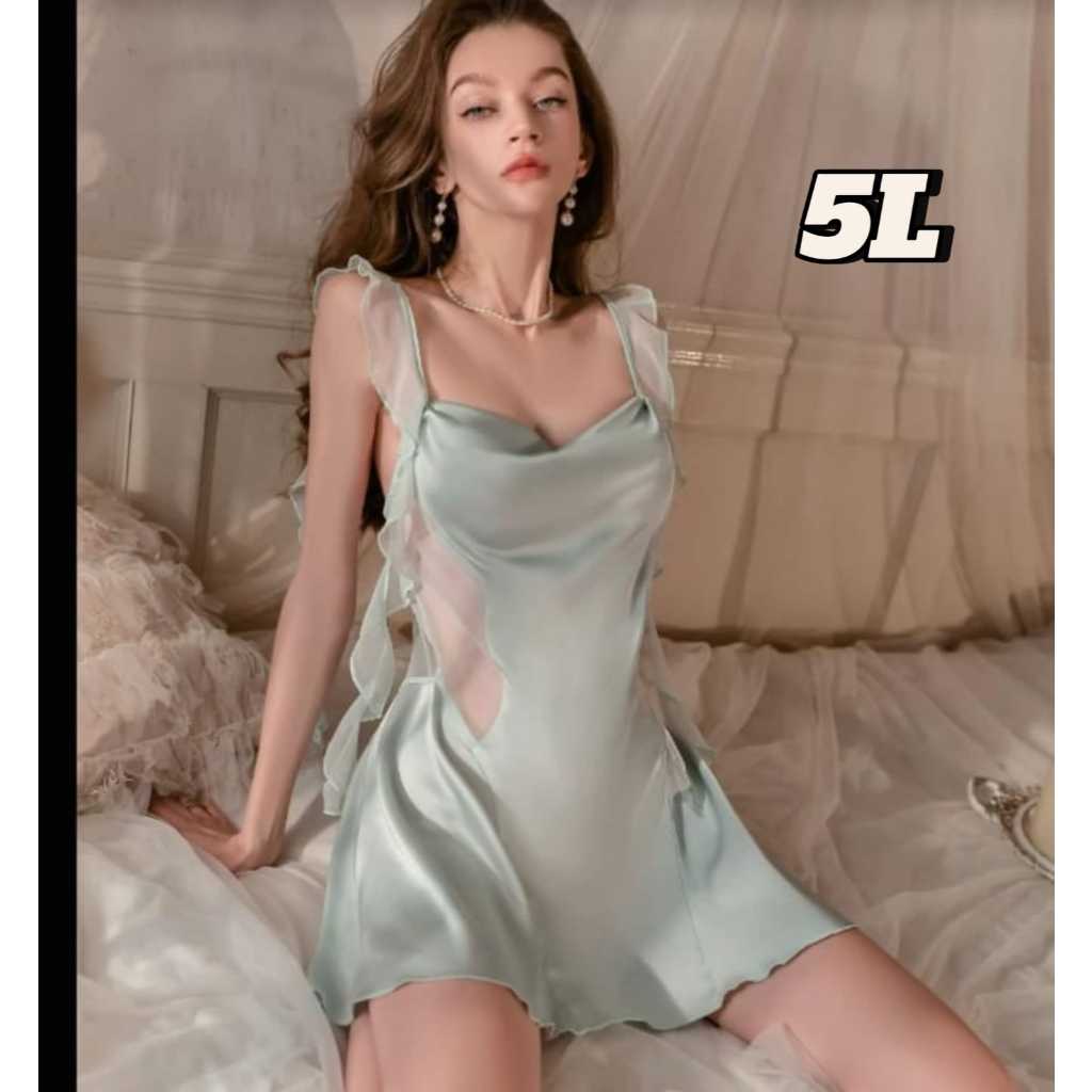 baju tidur import lingerie dres wanita dewasa satin premium 5L