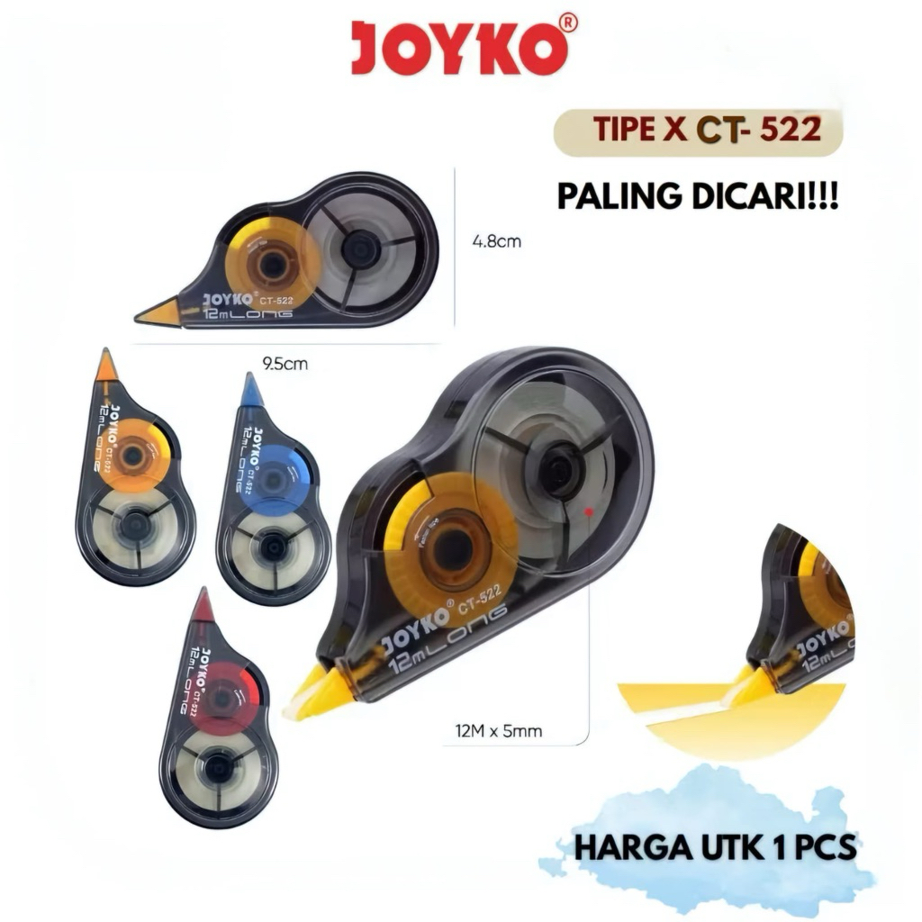 

Correction Tape Tipex Roll Pita Koreksi Joyko CT-522 Cod
