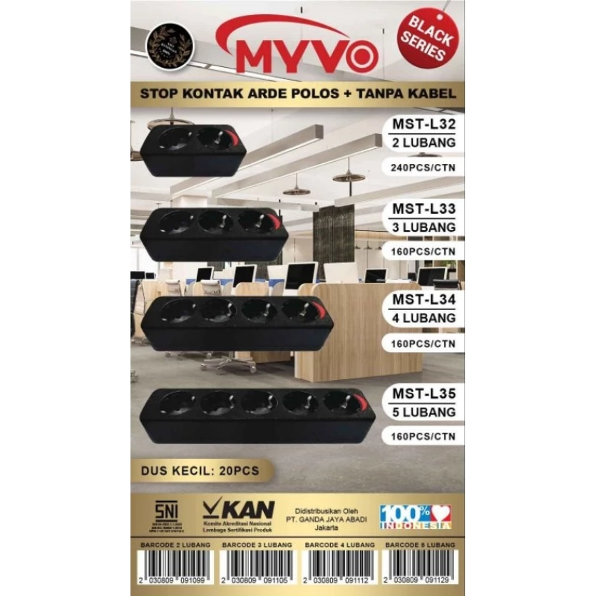 Promo Murah/Stop Kontak Arde Hitam Tanpa Kabel / Stop kontak Terminal Listrik Colokan Listrik