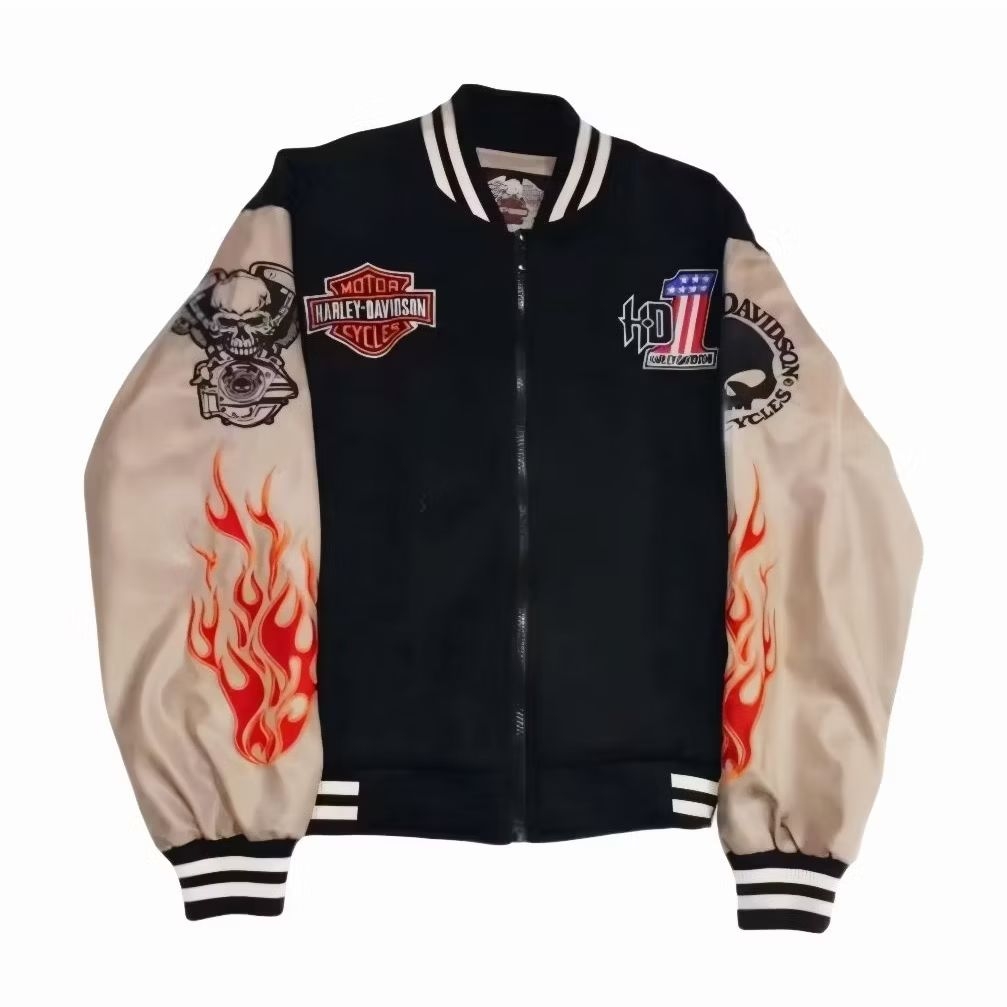Jaket Varsity Harley-Davidson Flameburn