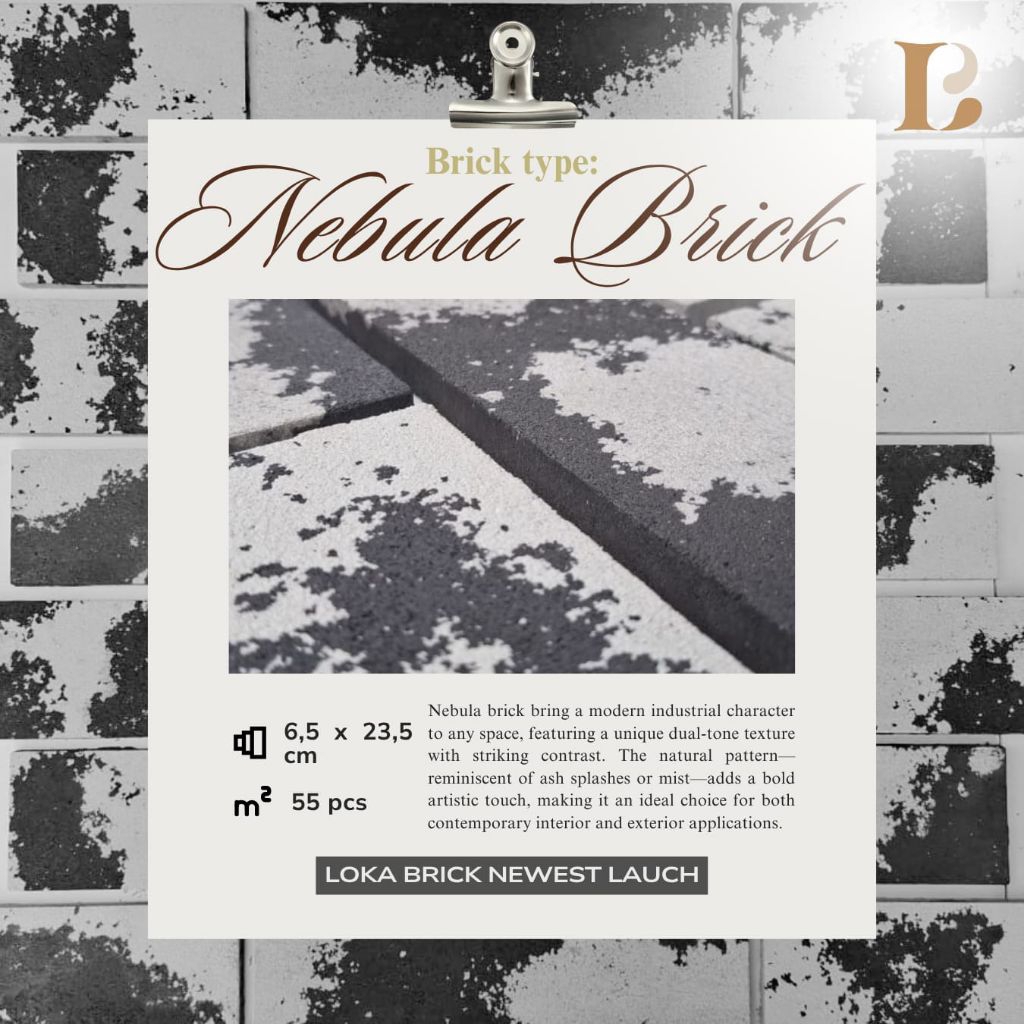 Nebula Brick | Bata tempel corak abu putih