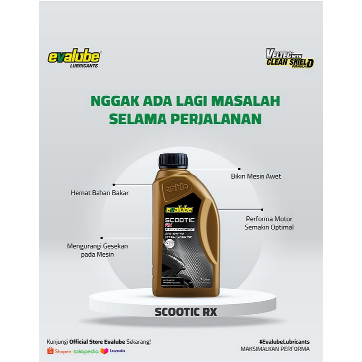 Oli mesin matic EVALUBE SCOOTIC RX 10W-40 (1L) ORIGINAL 100%
