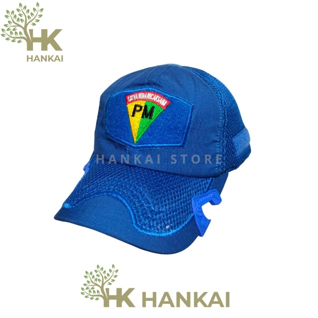 Terbaru Topi Velcro Coak Biru / Topi Tactical Coak PM / Topi Coak Biru Logo PM Polisi Militer