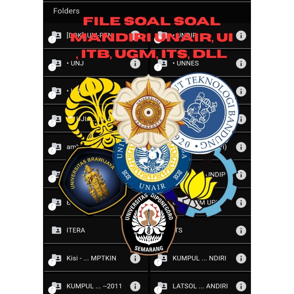 Soal Ujian Mandiri (UM) ptn unair, ugm, itb