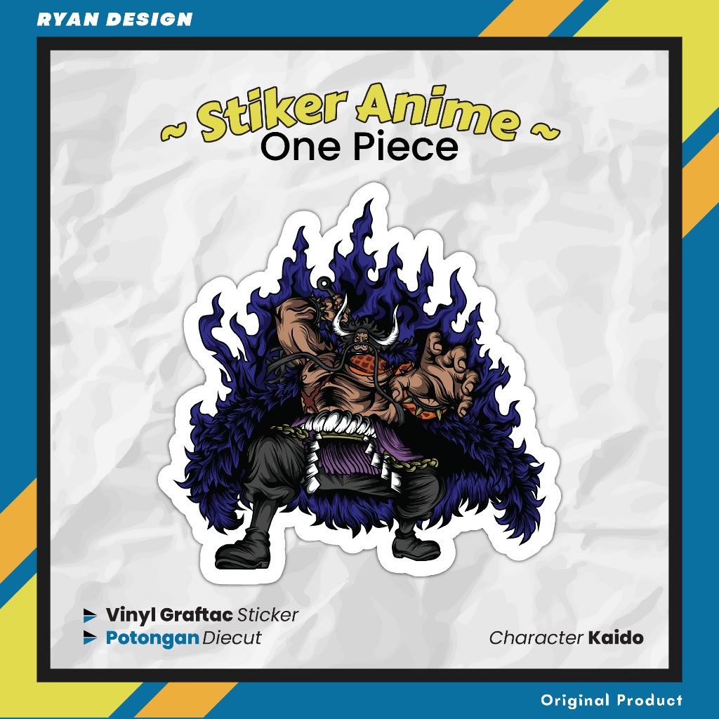 

Sticker Anime One Piece Kaido Stiker Laptop Case Hp Ukuran 5 Cm