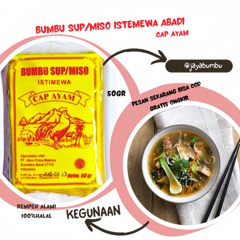 

KAYABUMBU - Bumbu Sup/miso Istimewa Abadi Cap Ayam Best Seller