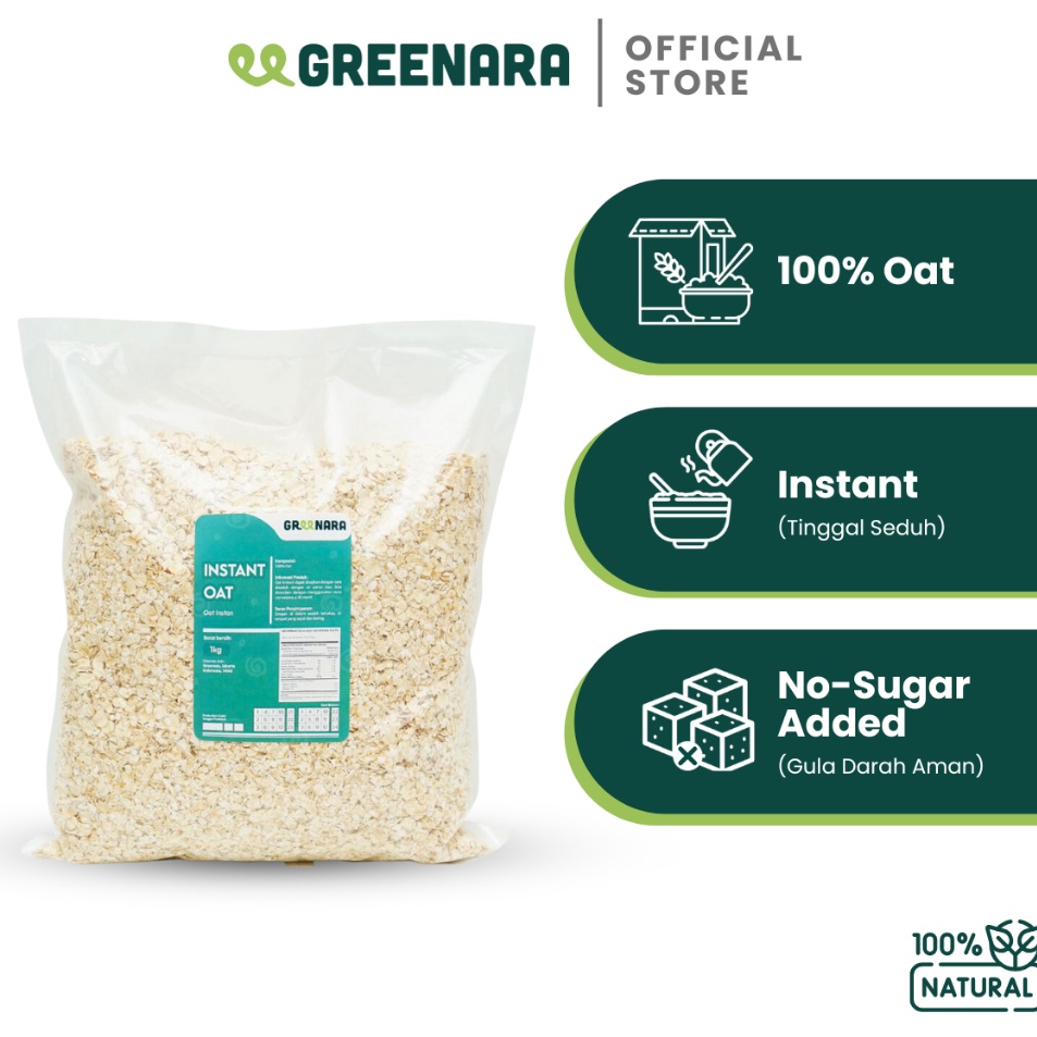 

Greenara Natural Instant Oat 1Kg Oatmeal Instant