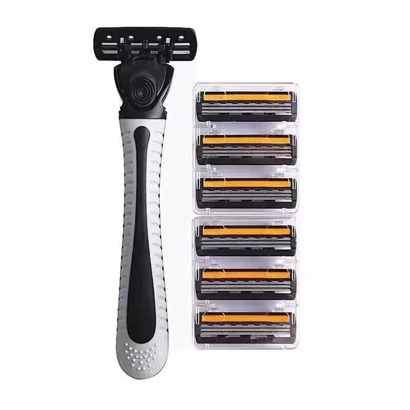 Pisau Alat Cukur Yukinawa isi 7 Razor Manual Set gagang Pegangan Anti Licin Empuk Tahan Lama Pisau tiga 3 lapis Mata Silet cukur Kumis janggut Jenggot isi ulang ganti mata pisau Pria Wanita Disposable 3 Razors Dudukan kepala Strip Pelicin Kulit