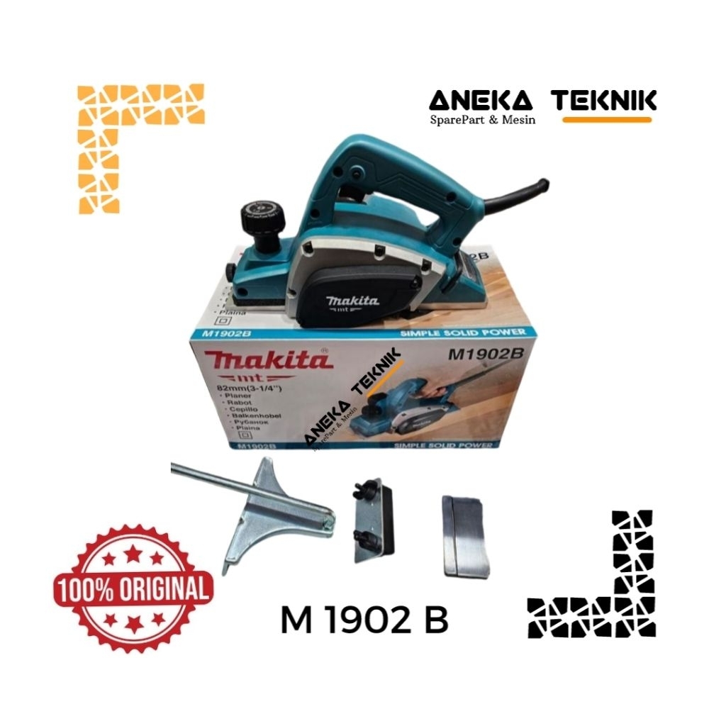 Aneka Teknik - Mesin Ketam Serut Kayu / Wood Planer Makita M1902B Asli & Berkualitas