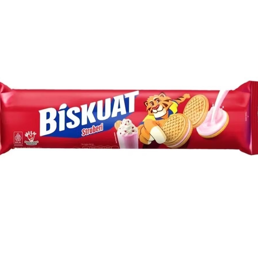 

Biskuat Sandwich dengan Krim Rasa Stroberi 105g