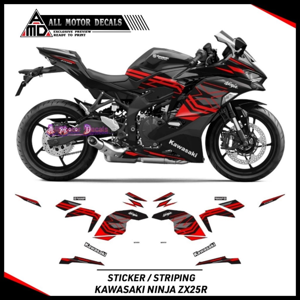 STRIPING ZX25R LIVERY GRAFIS ZX / DECAL STIKER KAWASAKI NINJA ZX25R ABS / AKSESORIS MOTORCYCLE MOTOR