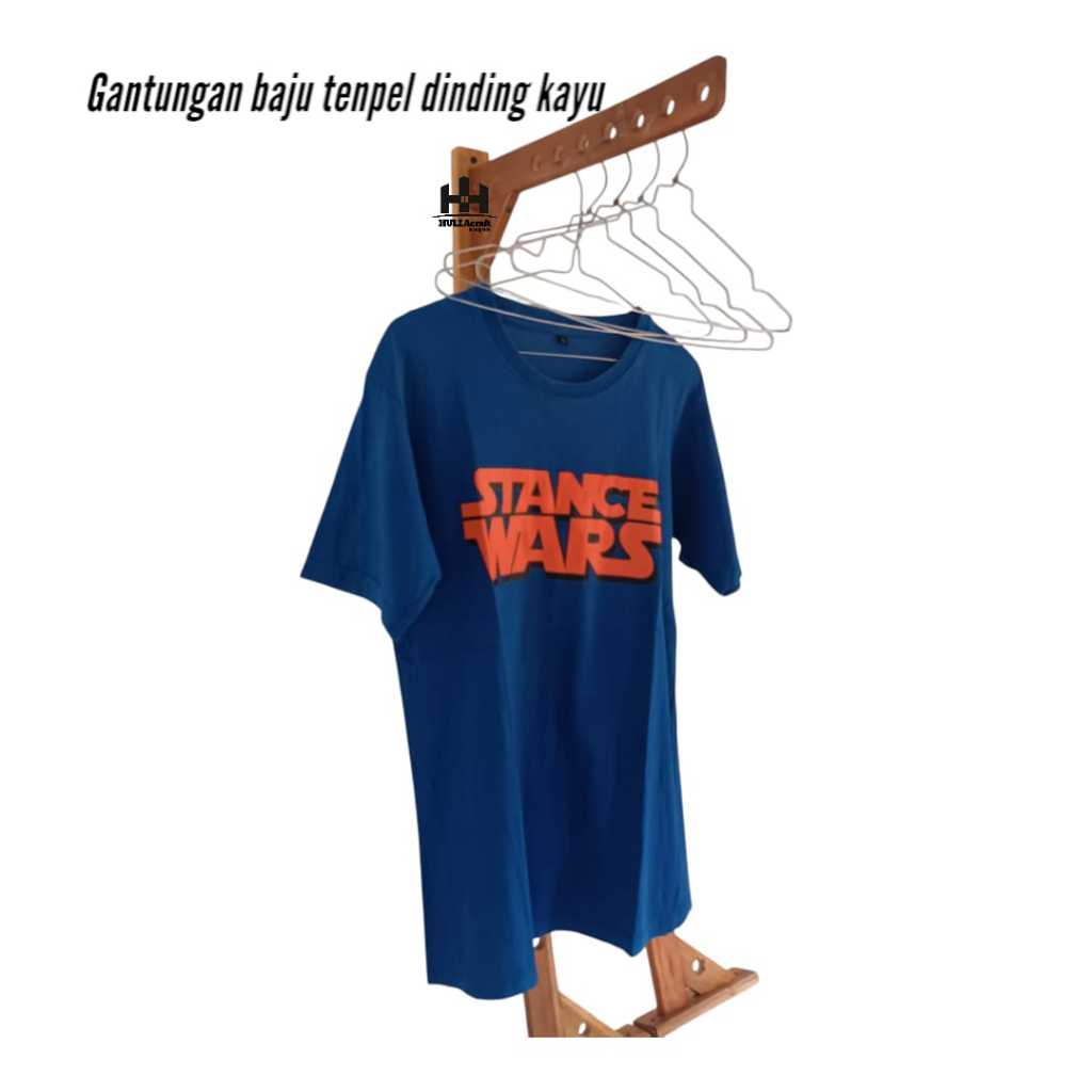 ak Gantungan Baju Tempel Dinding Kayu/Hanger Baju Tempel Dinding