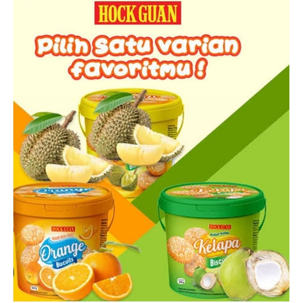 

UBM Hock Guan Biscuit Orange, Kelapa, Durian Bucket 300gr