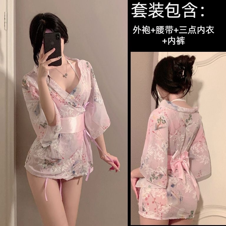 KODE J15C KIMONO SET BRA  GSTRING WANITA JEPANG SEXY TALI PINGGANG MODEL PITA F382