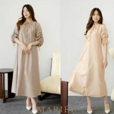 preloved dress gamis lyla linen warna brown