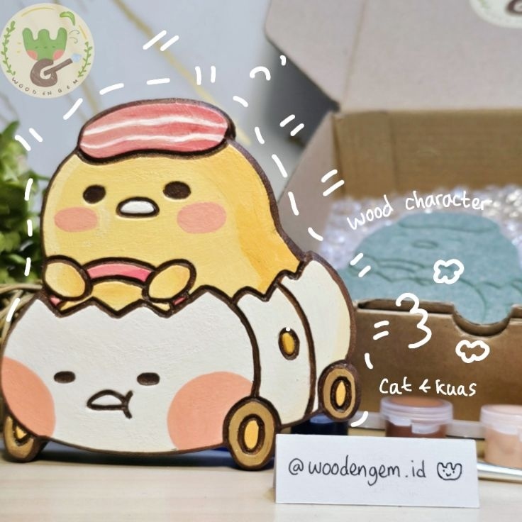 

DIY Wood Character Painting Mewarnai Melukis Mainan Edukatif Anak Hampers Souvenir Kayu Karakter GUDETAMA CAR Woodengem