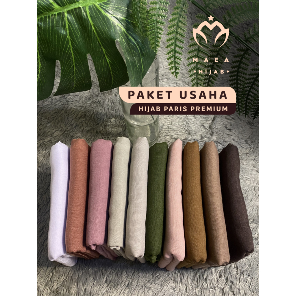 Paket Usaha Paris Premium by Maea Hijab || Hijab Paris Premium || Hijab Segi Empat Polos
