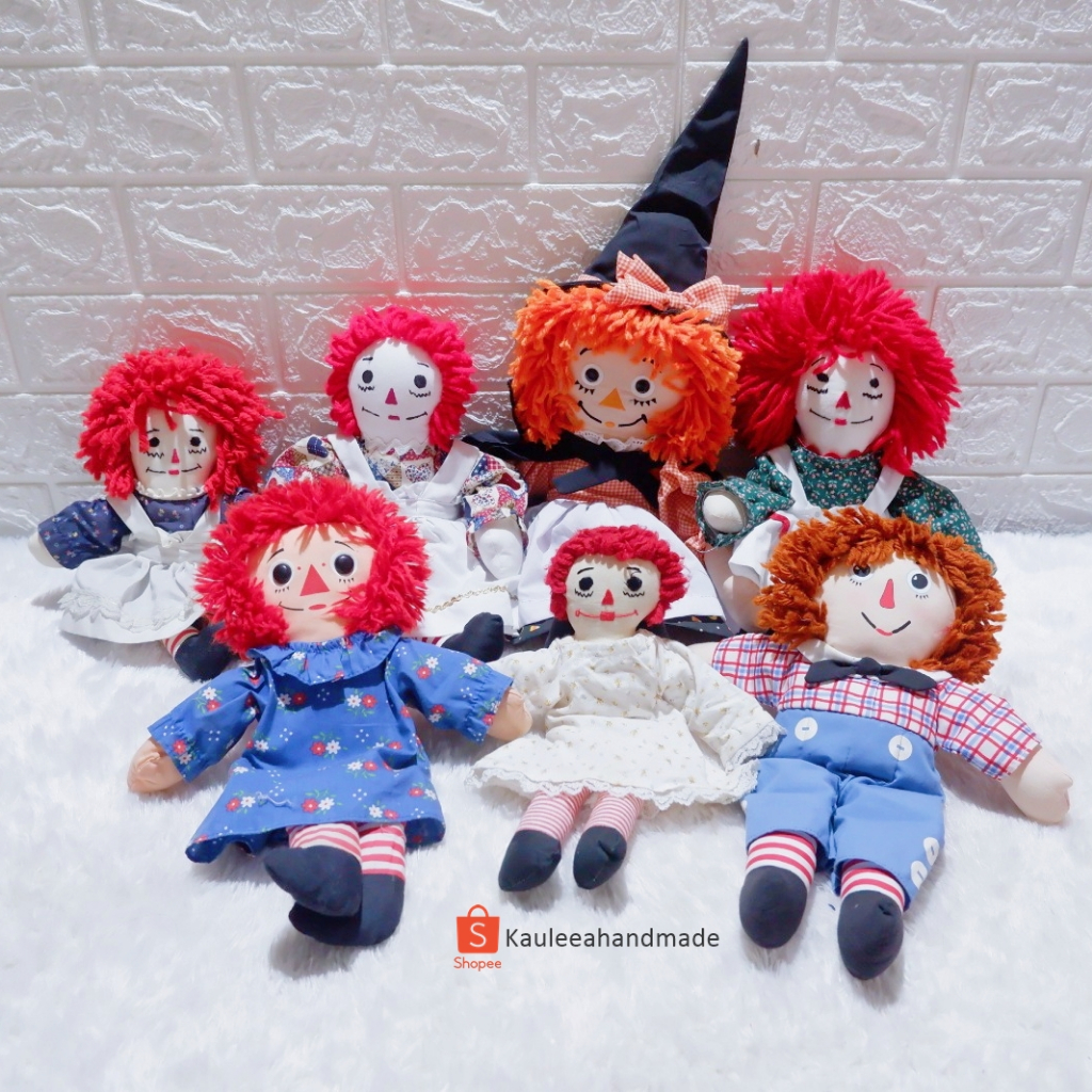 Boneka Ragedy Rageddy Raggedy Ann Andy Anabel Annabel Vintage Handmade I lLove You