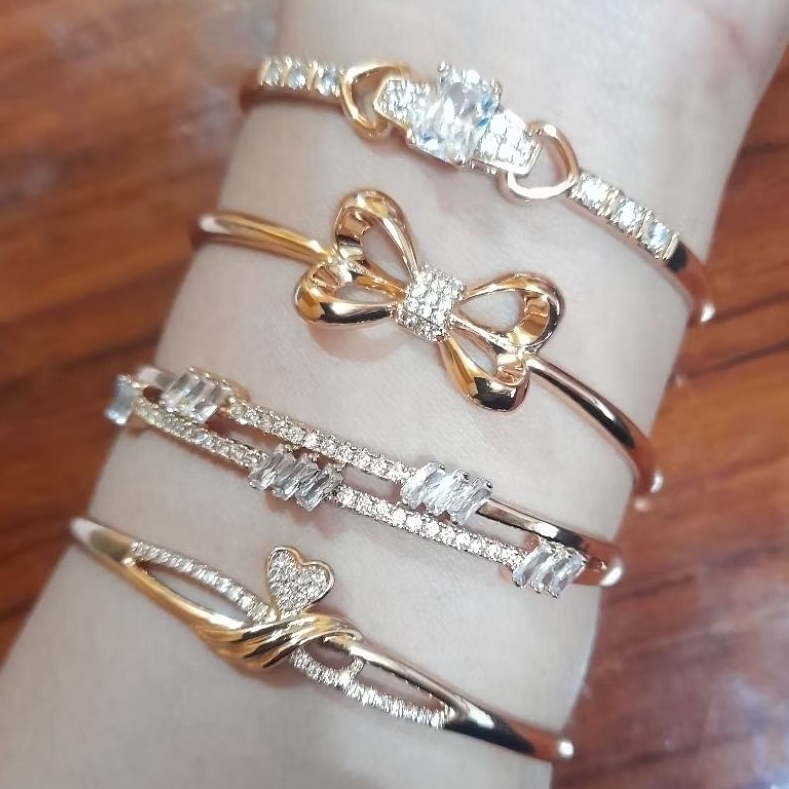 Gelang bangle lapis emas gelang imitasi gelang tiruan emas merek xuping bukaan samping