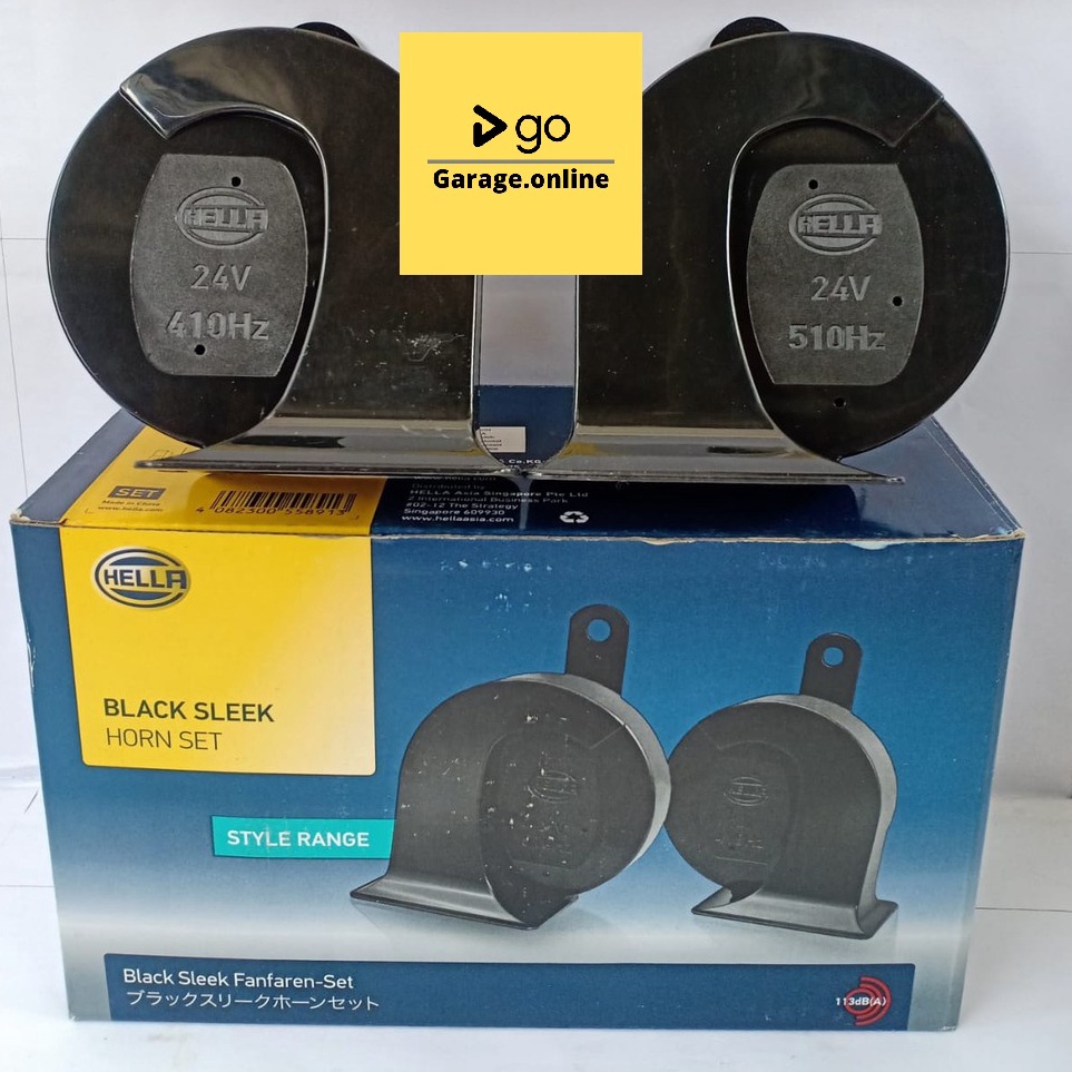 KODE I84G KLAKSON KEONG ORIGINAL HELLA SLEEK 24 V HITAM UNTUK TRUK BUS DUMP TRUCK AKI 2 SUARA KENCAN